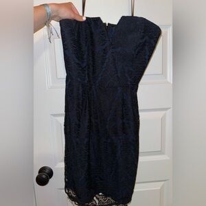 Adelyn Rae Blue And Black Lace Dress